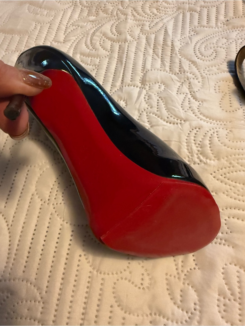 Christian Louboutin Indiana Sling 140 Black Platform Heels Size 39 - Picture 16 of 16